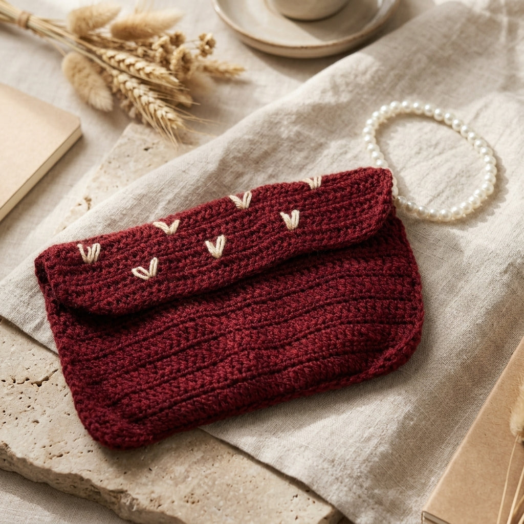 Crochet Pouch — Hero. Styling props are not included. NovoBiz 543663b9-0a02-4ba8-a7d6-da00feaa3540