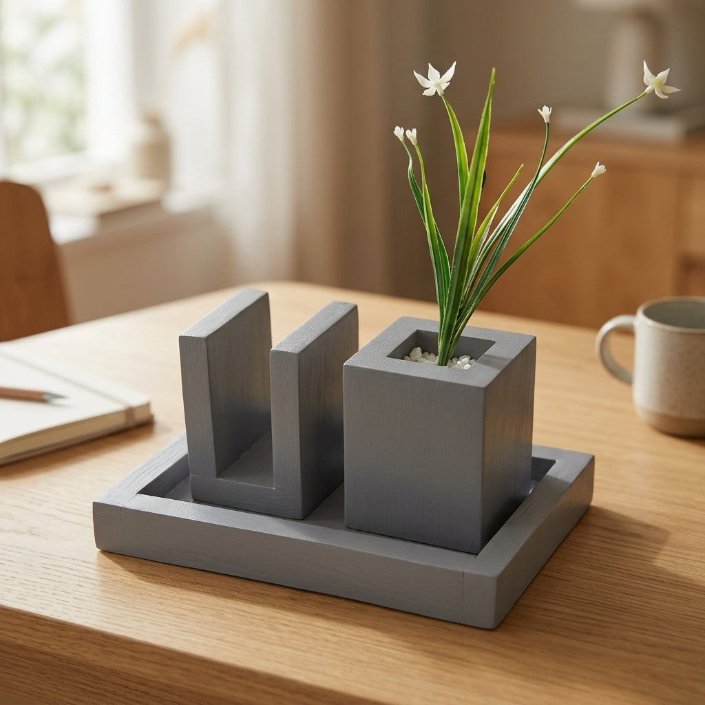 Flower Pot with Tray — Lifestyle. Styling props are not included. NovoBiz 6c6ad6bf-d483-4996-889f-ea4d142dc38a