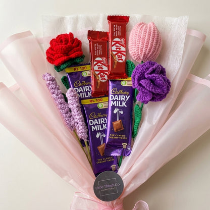 Chocolate Premium Crochet Bouquet — Detail. NovoBiz eb914a78-d341-4057-9d8f-934d63f263ec