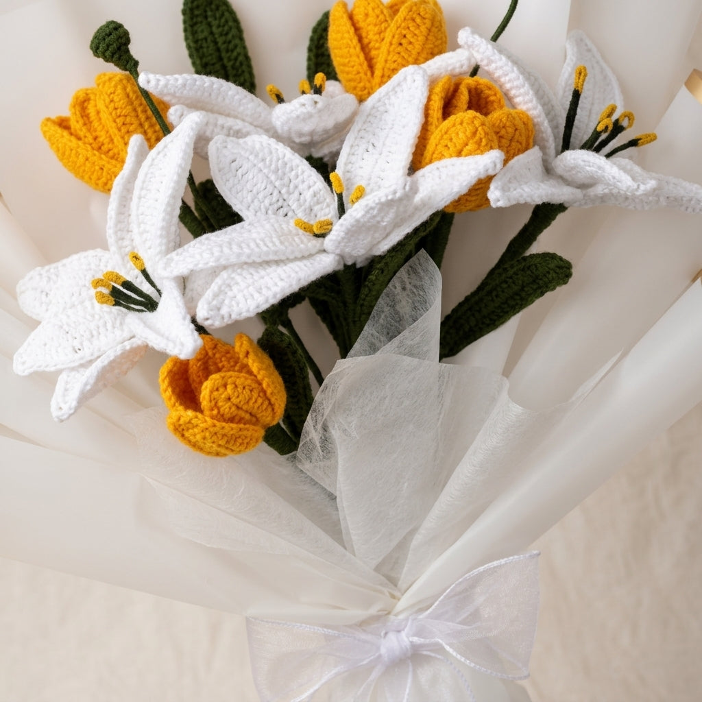 Crochet Lilly Bouquet — Detail. NovoBiz 63a4c08c-7dff-4cea-93a6-c56e5392fb65