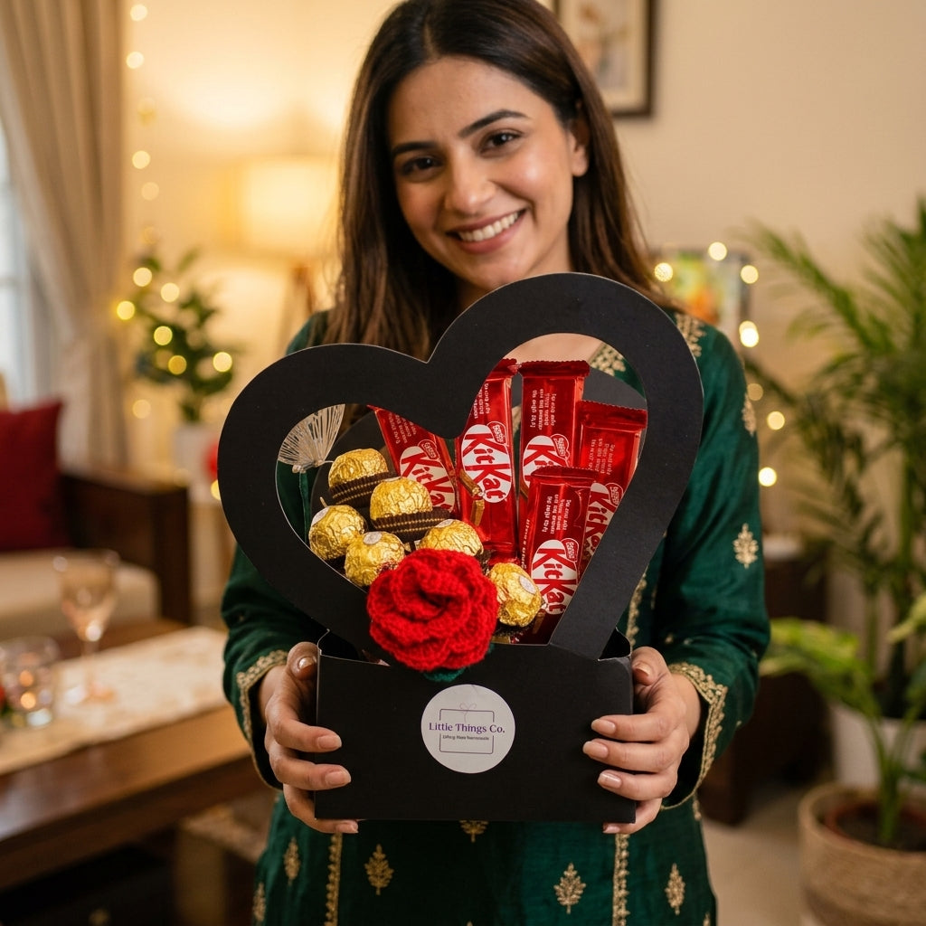 Heart Chocolate Bucket — Lifestyle. Styling props are not included. NovoBiz c00fdda1-e757-4640-bb91-1e2d7e87a3d0