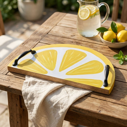 Semi Circle Tray - Lemon — Style Scene. Styling props are not included. NovoBiz 24b28842-7b3e-45d4-ba64-3523e4c71b6b