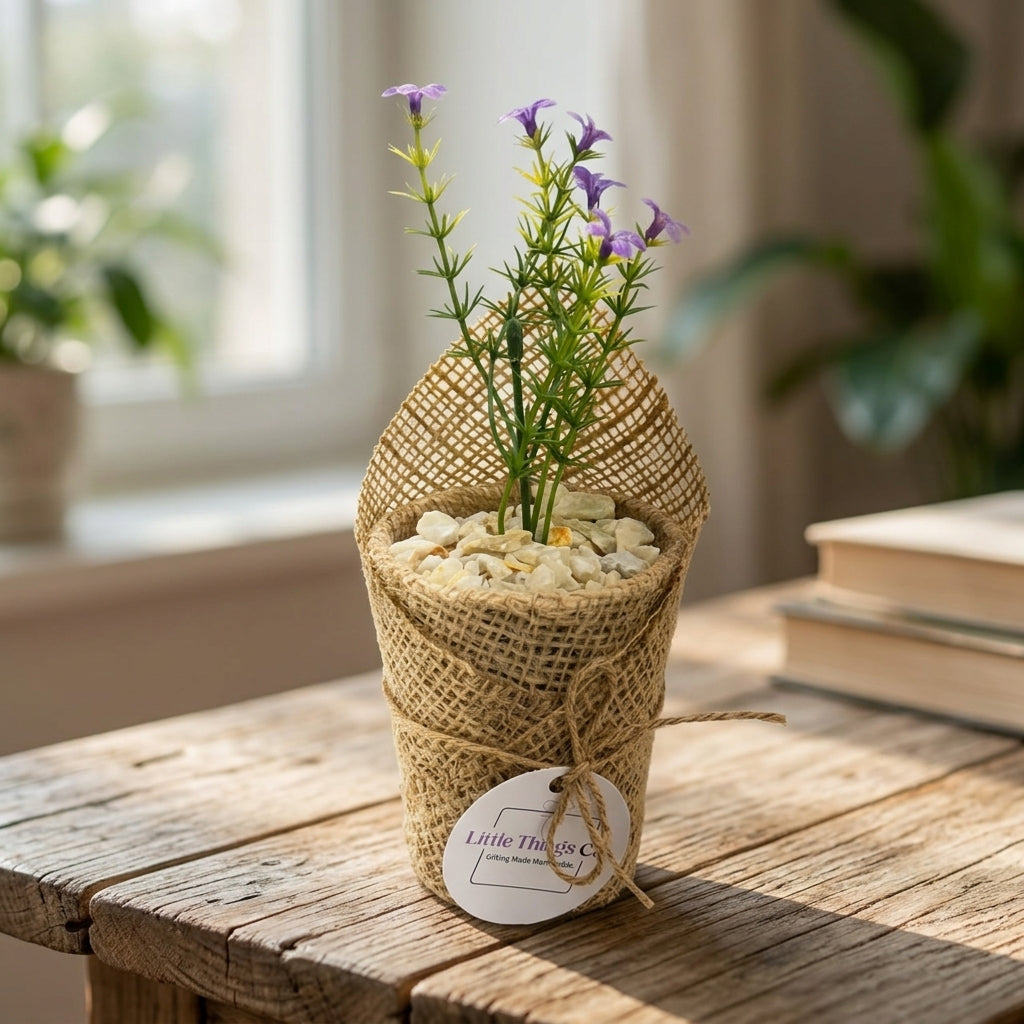 Jute Flower Pod — Lifestyle. Styling props are not included. NovoBiz 0cc416d2-336e-4b6b-b57f-2c1c776b5111