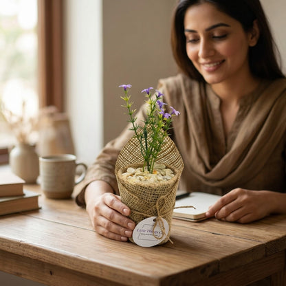 Jute Flower Pod — In Use. Styling props are not included. NovoBiz aedc0e90-e3bd-466b-b718-a296a44df2b2