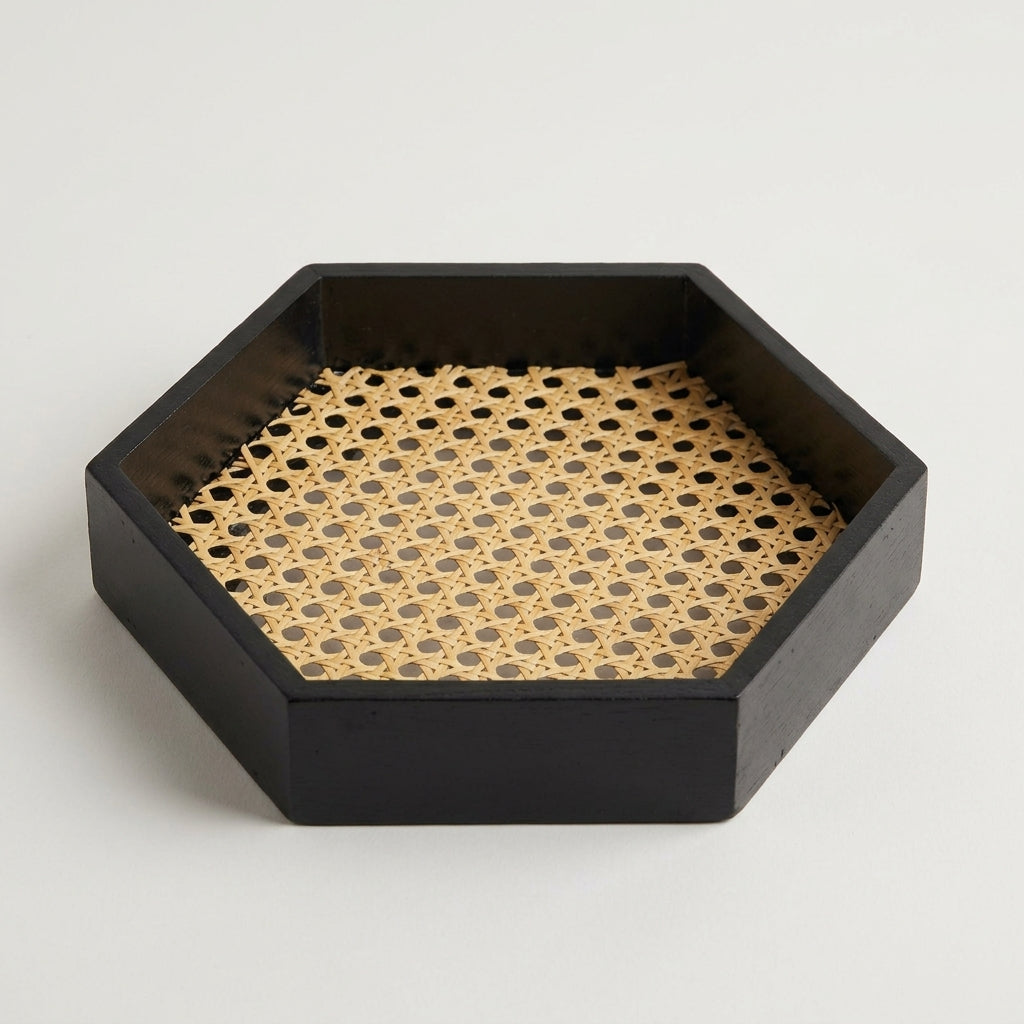 Rattan Hexagonal Tray — Studio. NovoBiz 554c24bf-42c3-4b55-8127-750b044ec84d