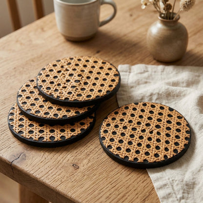 Rattan Coasters Set Of 4 — Style Scene. Styling props are not included. NovoBiz 9a3a0209-3ce3-4db2-b422-18ed354241ef