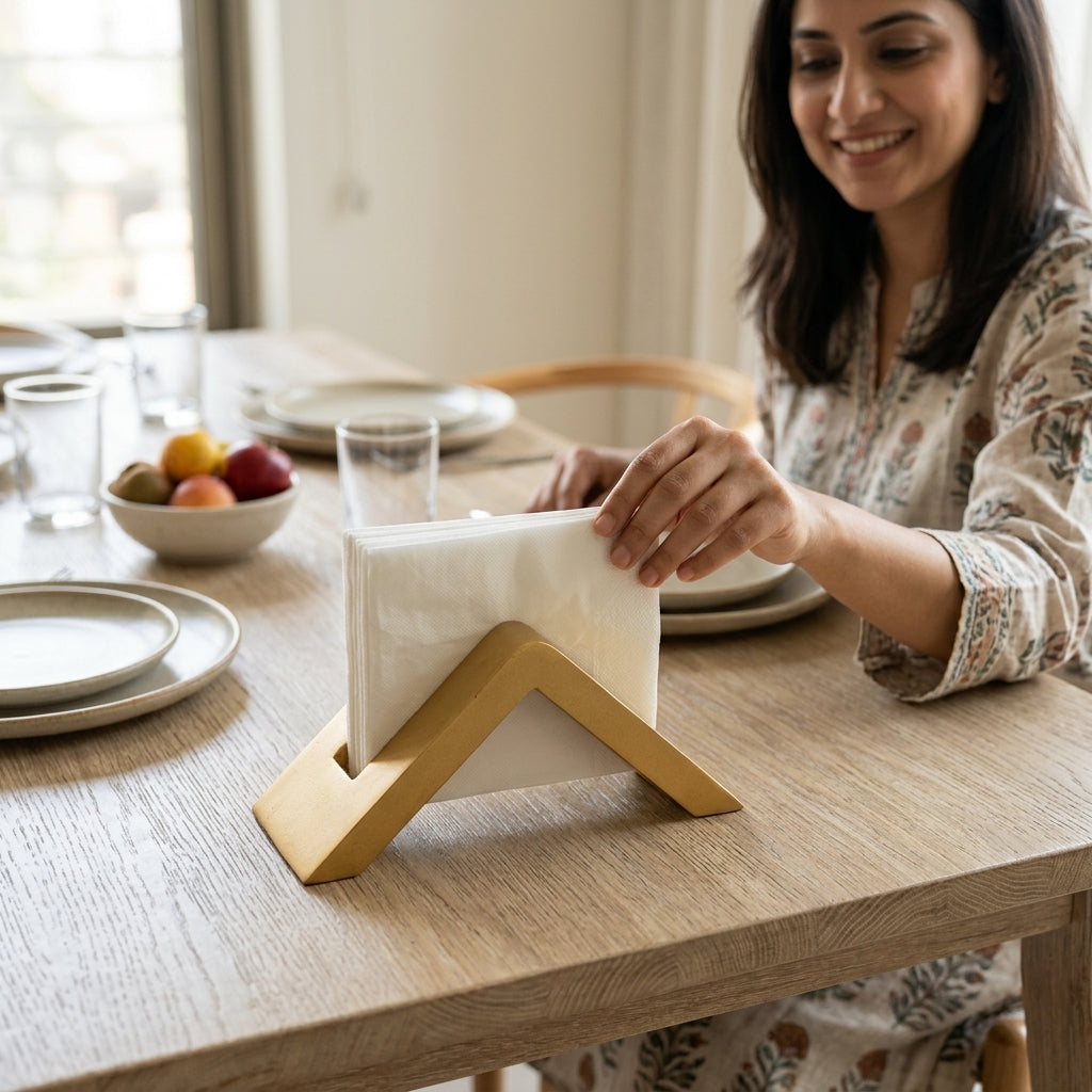 Tissue Holder Stand — In Use. Styling props are not included. NovoBiz 0ea877ff-3948-4db4-b856-0fbdc99a055e