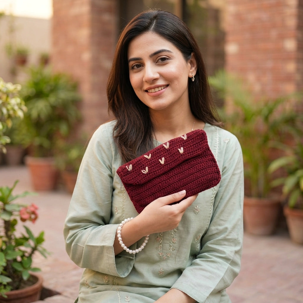 Crochet Pouch — In Use. Styling props are not included. NovoBiz e7fd5d3f-d750-43e7-abec-64dd25cdc54d