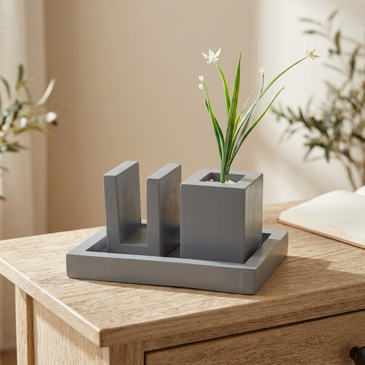 Flower Pot with Tray — Hero. Styling props are not included. NovoBiz fa7b5ab0-557e-4f56-96c5-7710a24351b0